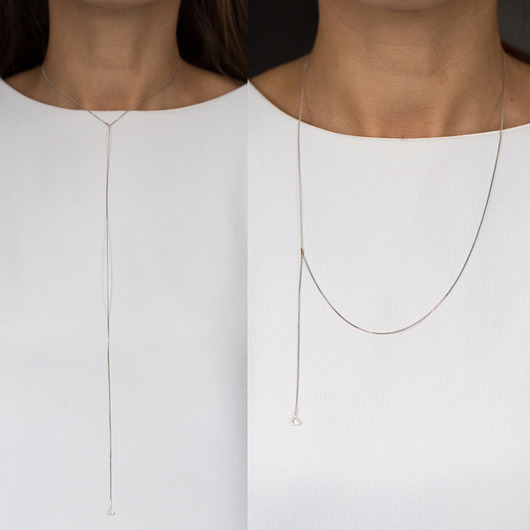 Naszyjnik długi Heart line złocony Marta jewelry