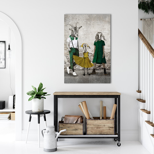 obrazy OBRAZ NA PŁÓTNIE -KOZY- 80x120cm