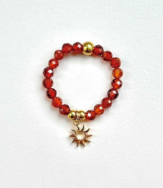 pierścionki elastyczne Pierścionek z turmalinu z zawieszką