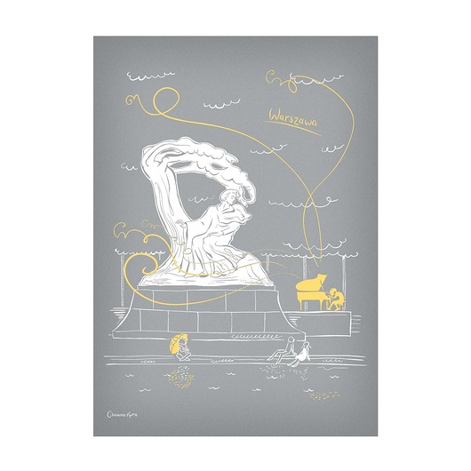 Plakat A4 Warszawa Chopin Gliniana Kura