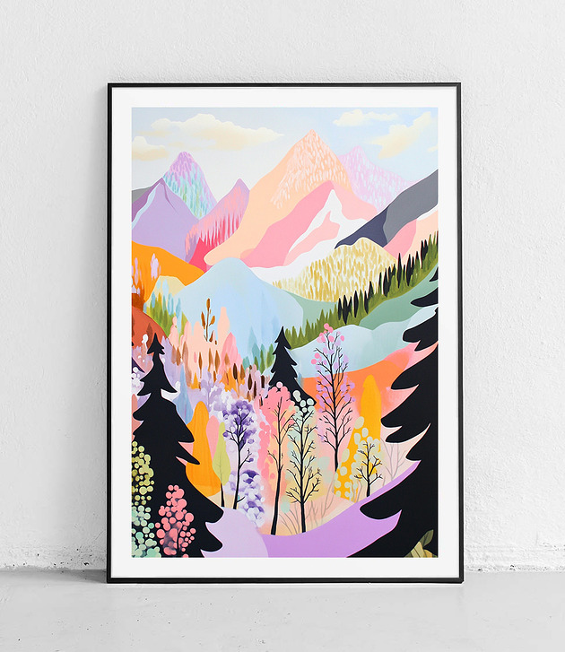 plakaty Plakat Kolorowe góry wiosną