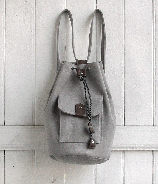 worek plecak - grey&brown&dots - zam. dla Ani elfagado