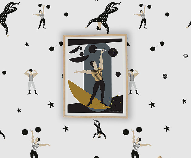 obrazy i plakaty do pokoju dziecięcego Plakat dziecięcy Siłacz ( Athlete 3 )