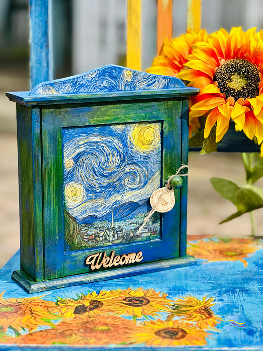 skrzynki, kufry i pudła Szafka na klucze, van Gogh, dla miłośnika sztuki