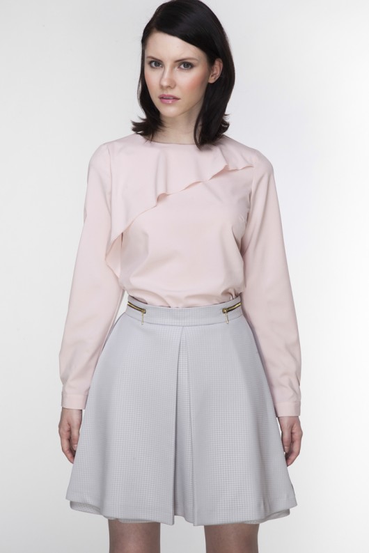 Szara rozkloszowana spódnica ABG Fashion