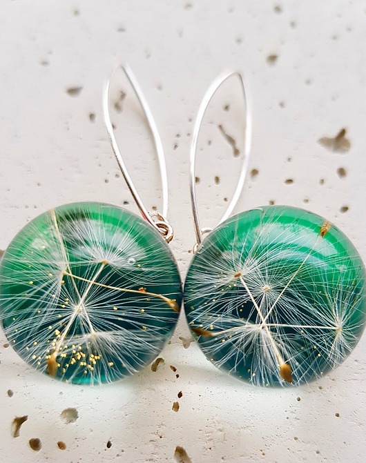 Kolczyki srebrne z nasionami dmuchawca Grol Jewellery