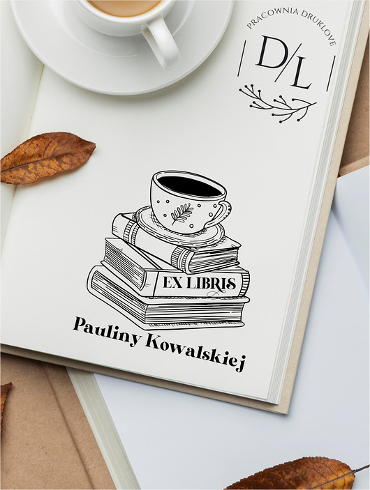 stemple Stempel Ex Libris Exlibris personalizowany Mała Czarna Kawa