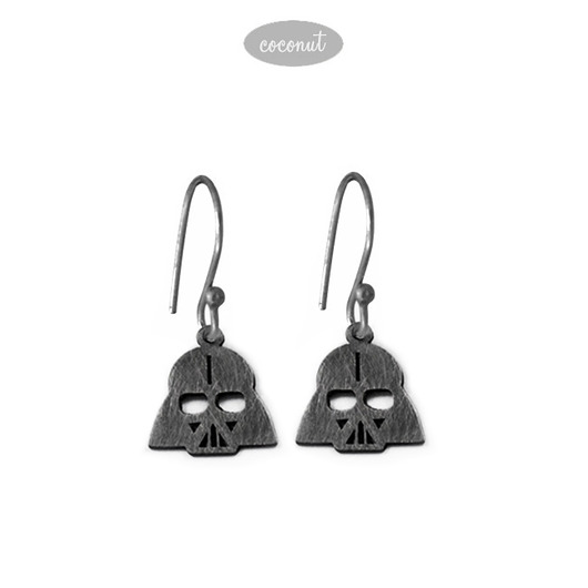 Srebrne kolczyki VADER - oksydowane srebro COCONUT
