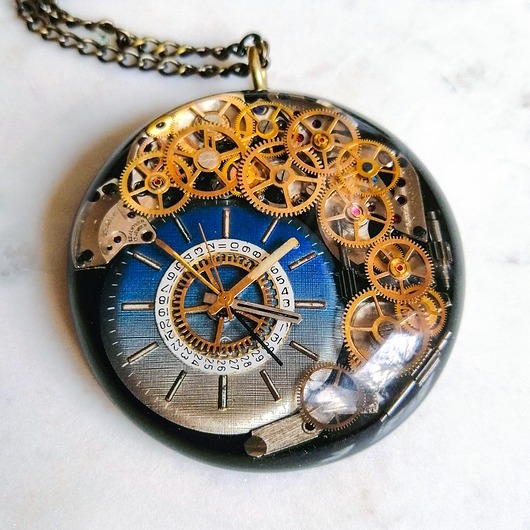 PRECIOUS TIME IV - NASZYJNIK STEAMPUNK - Unikat DROBINY CZASU