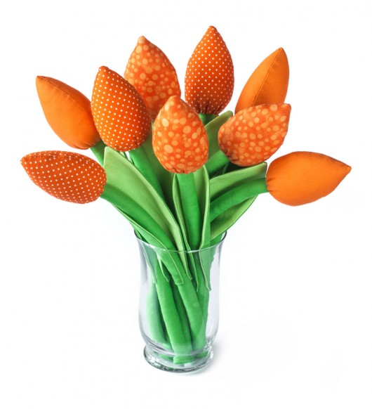 TULIPANY, pomarańczowy bawełniany bukiet MYK STUDIO