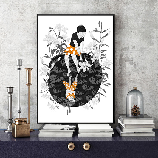 Biała Lilia... art print a4 Parallel World