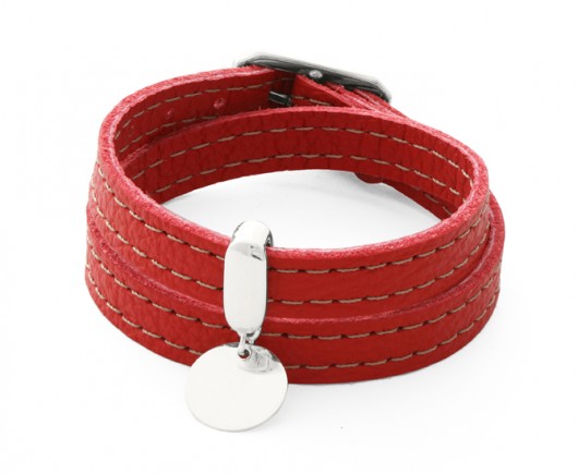 LEATHER BELT - red with coin. Lavoga