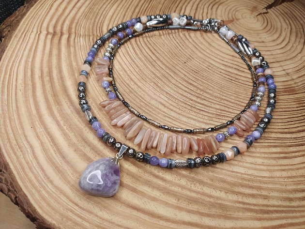 naszyjniki - inne Plemienny choker boho - HARMONIA