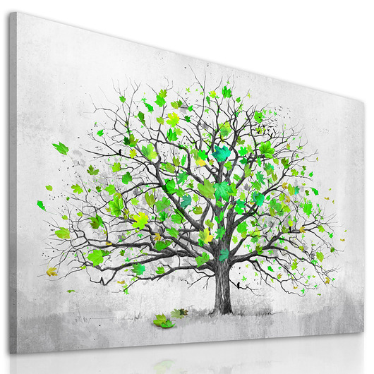Obraz na płótnie z drzewem w zieleni 120x80cm NOWdeco
