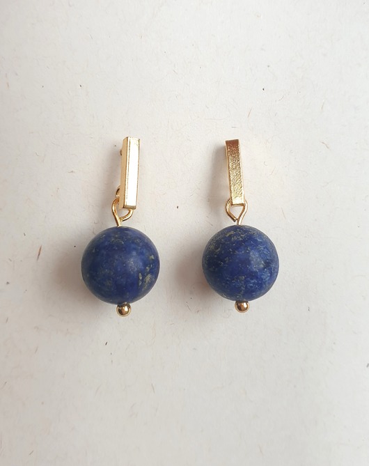 kolczyki z kamieniami Kolczyki PATYCZKI lapis lazuli