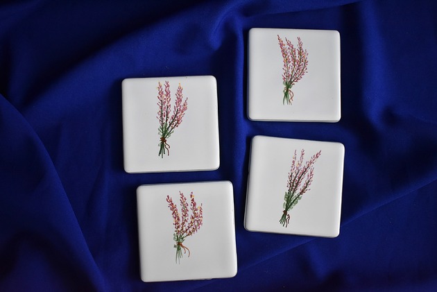 podkładki do kuchni Kafle ręcznie malowane- lawenda