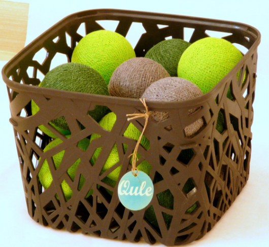 Lampki Cotton Ball Light Gray & Green Spring qule