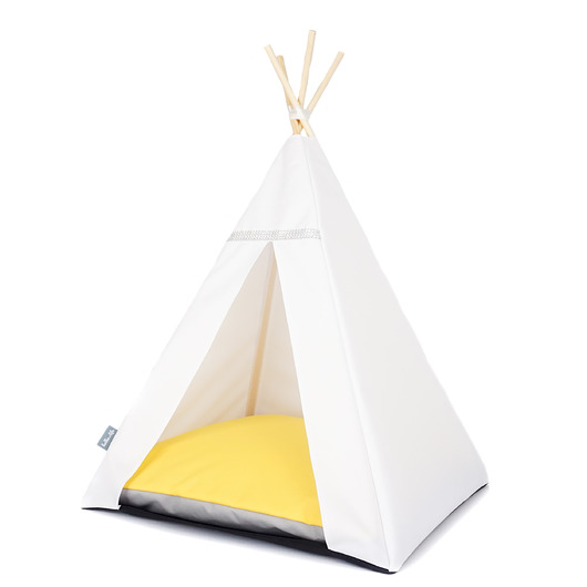 Legowisko Tipi Glamour Białe - Żółty Halkalife