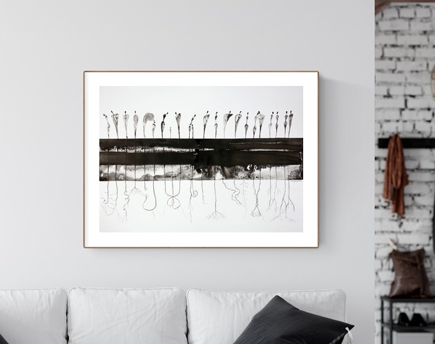 grafika 70 x 50 cm wykonana ręcznie, abstrakcja Krystyna Siwek Art