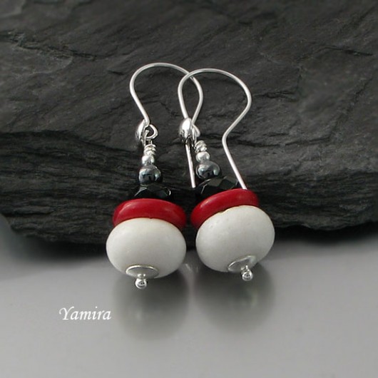 black red white - kolczyki yamira