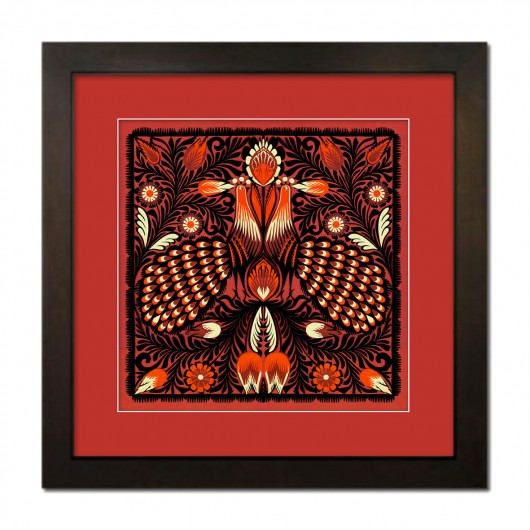 Cinnamon PEACOCKS 2 (Łowicz Region cutout) na ludowo