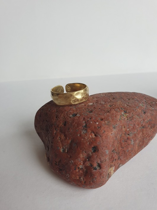 pierścionki - różne Pierścionek, obrączka ZEN nr.3, mosiądz młotkowany