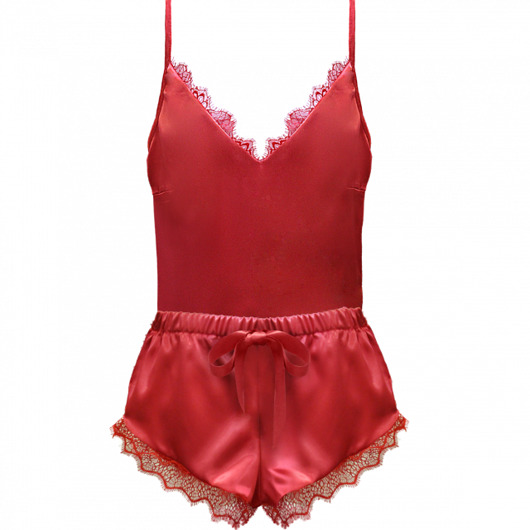 piżamy damskie Komplet Red Lace