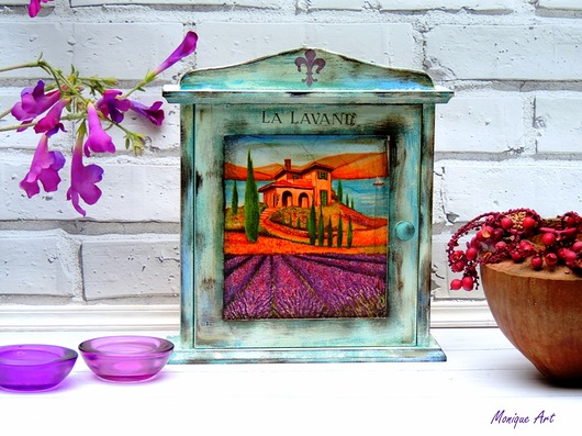Szafka na klucze, shabby chic, Prowansja, lawend Monique Art
