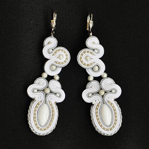 kolczyki soutache Sutaszowe kolczyki WEDDING