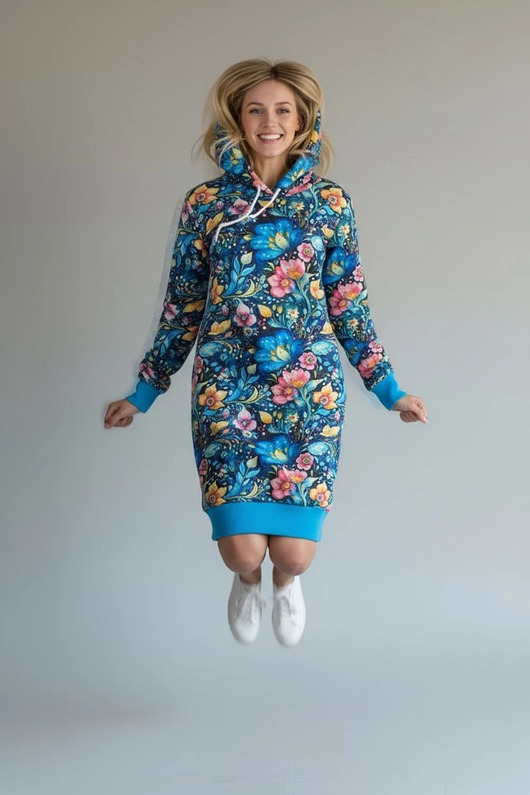 sukienki midi damskie Dresowa sukienka - długa bluza Ahankara -rozmiar L