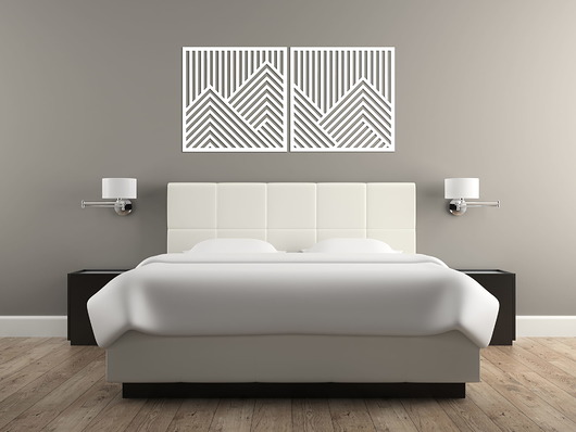 Ozdoby na ścianę 3D DEKORACYJNE PANELE GEOMETRYCZNE, NOWOCZESNA DEKORACJA ŚCIENNA, BIAŁY