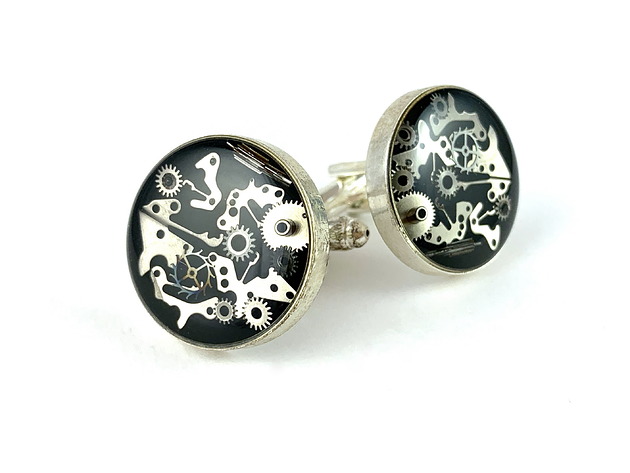 spinki do mankietów SPINKI - Steam dream Black V