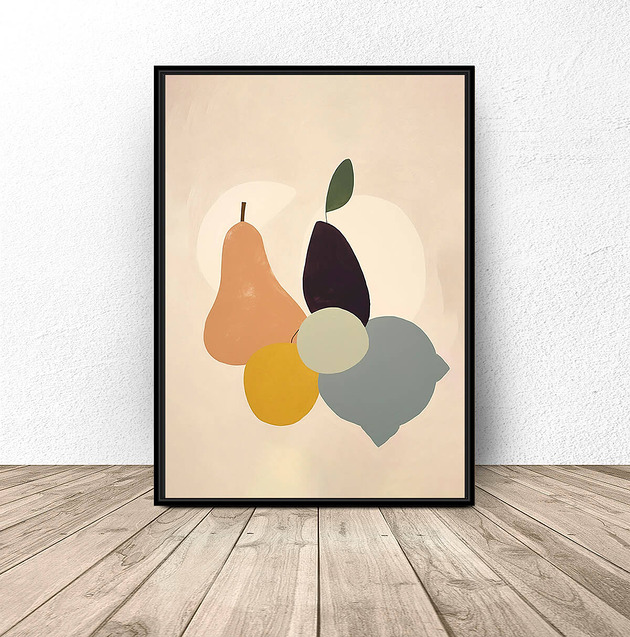 plakaty Beżowy plakat "Owocowy set"