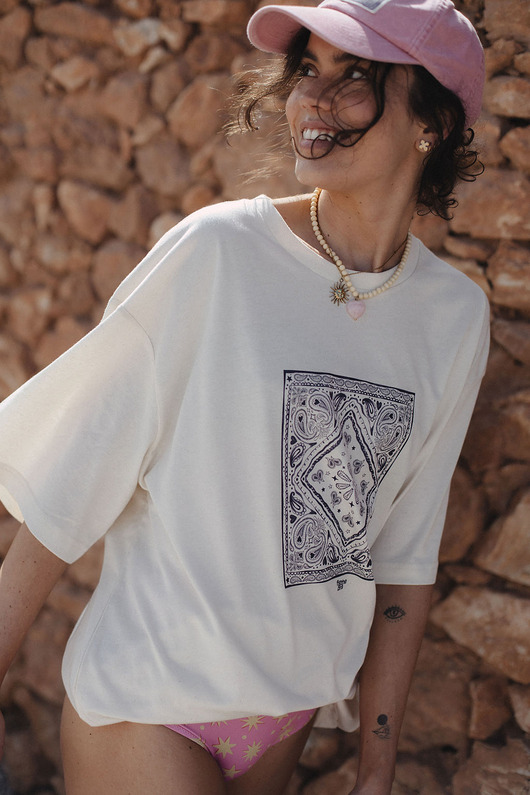 t-shirt damskie T-shirt  paisley  saute