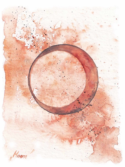 grafiki i ilustracje Księżyc Sierp akwarela wydruk artystyczny