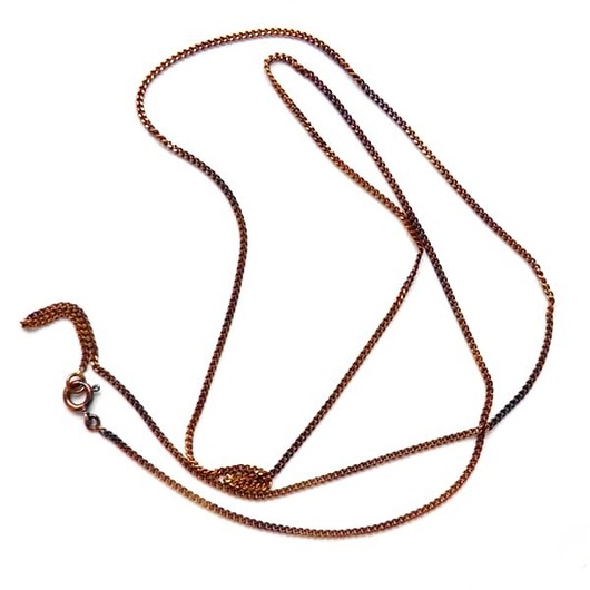 srebrne naszyjniki Łańcuszek ogniwkowy srebrny  brązowy 45 cm