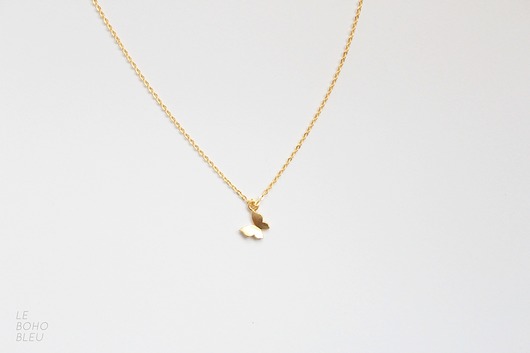 złote naszyjniki 24k Gold Plated Matt Butterfly Necklace