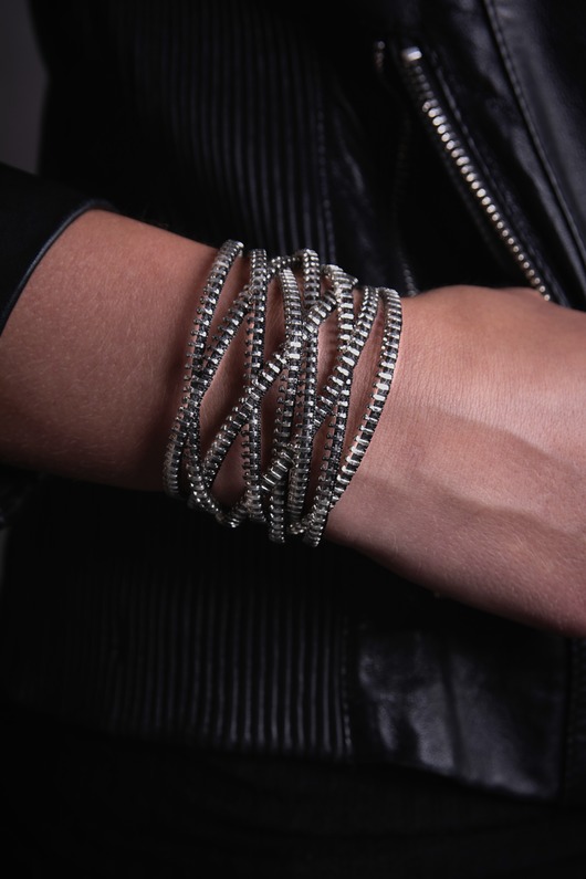 bransoletki srebrne Rockowa szeroka zaplatana bransoletka