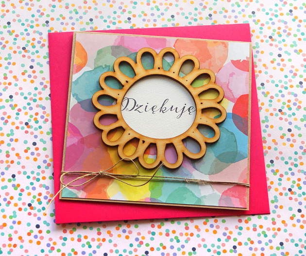 kartki scrapbooking Dziękuję : PODZIĘKOWANIE : kartka handmade