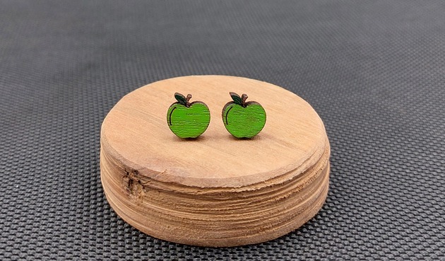 kolczyki drewniane Kolczyki drewniane JABŁKA