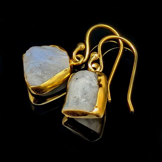 kolczyki pozłacane Golden moonstone