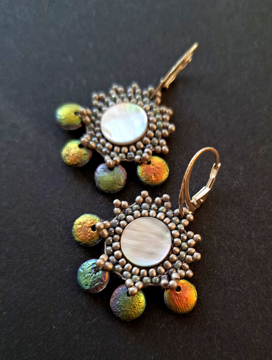 kolczyki szklane Kolczyki krople deszczu no2