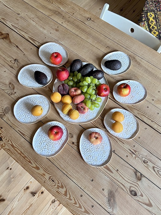 patery i talerze Zestaw do serwowania w margerytki
