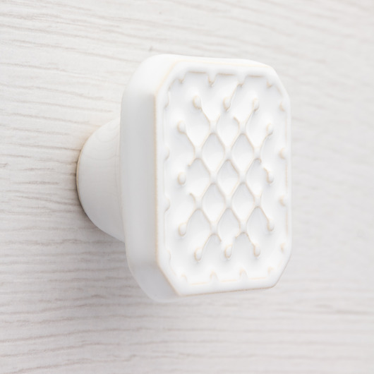 gałki do mebli Ceramiczna gałka do mebli biała wz.7, ręcznie robiona