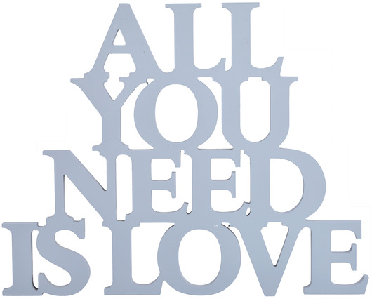 Napis ALL YOU NEED IS LOVE szary MIA home