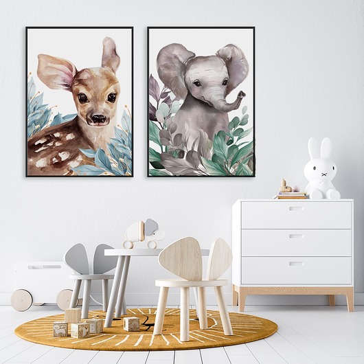Zestaw plakatów Słonik i Sarenka HOG STUDIO