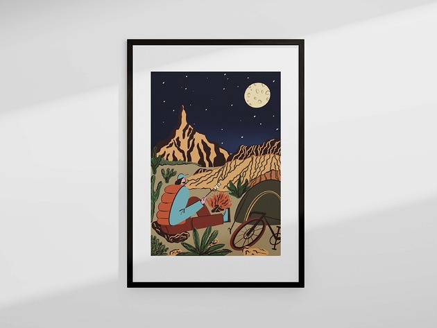 plakaty Plakat Rowerowy Bikepacking Noc
