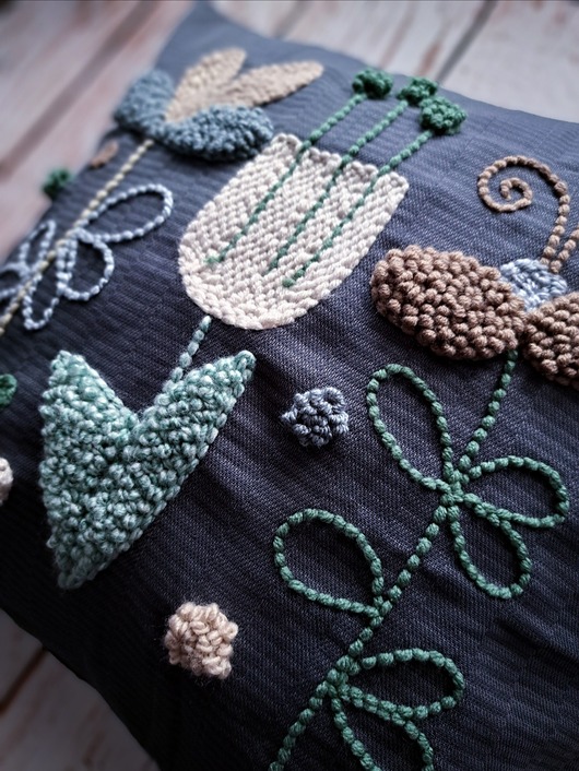 poduszki plecione Poduszka dekoracyjna  floral kwiaty tulipan