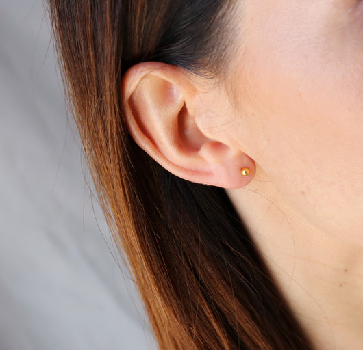 Złote minimalistyczne kolczyki kulki- srebro Coccola JEWELLERY