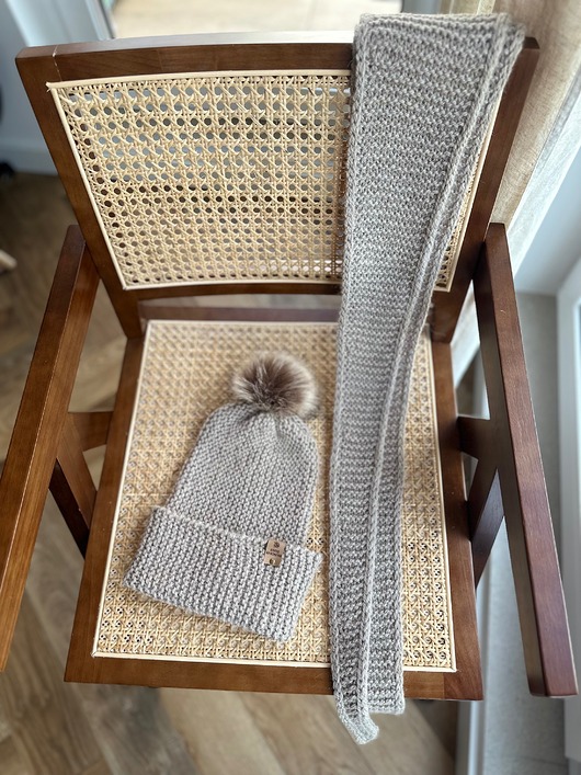 ubrania różne Komplet czapka+szalik  z wełny i alpaki Czapka i szal Handmade